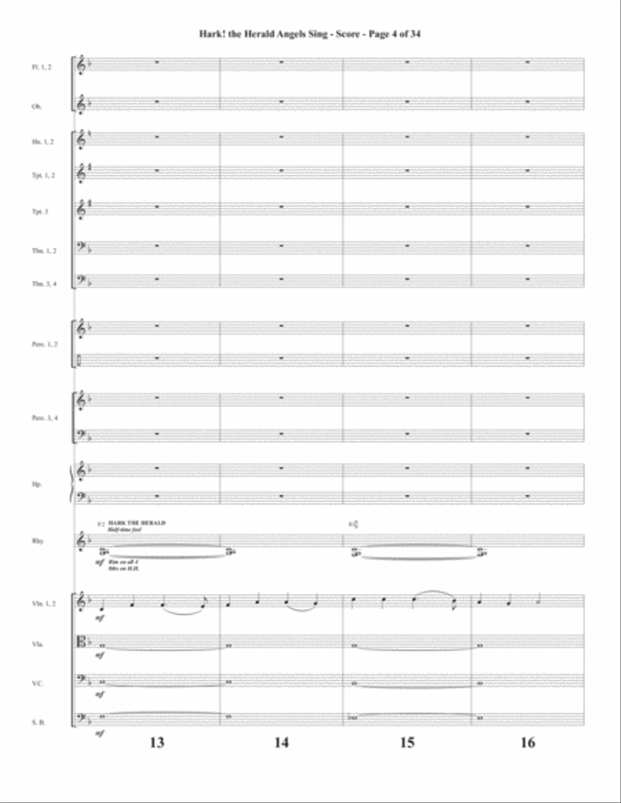 Hark! the Herald Angels Sing with Joy to the World Full Orchestra scores gallery preview page 5
