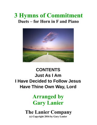 Book cover for Gary Lanier: 3 HYMNS of COMMITMENT (Duets for Horn in F & Piano)