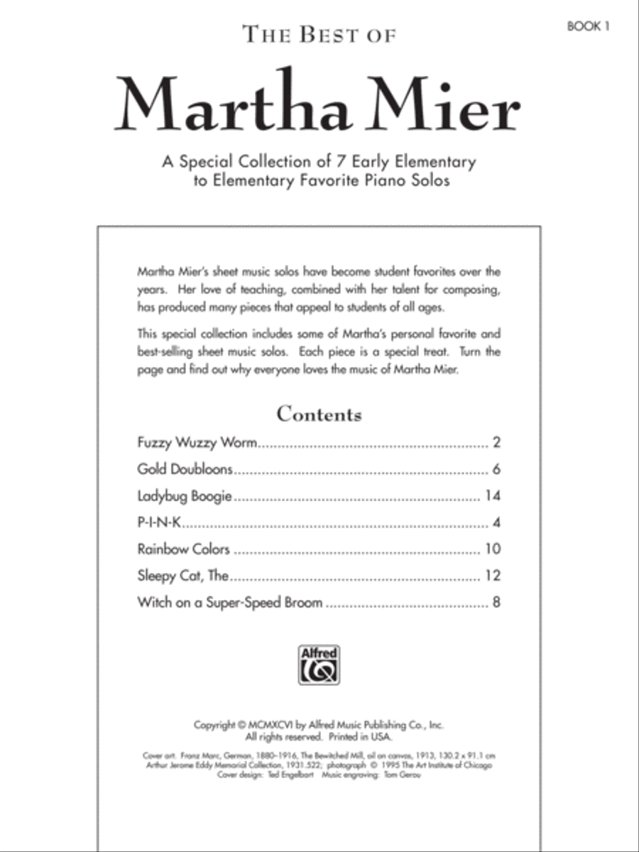The Best of Martha Mier, Book 1 Easy Piano scores gallery preview page 5