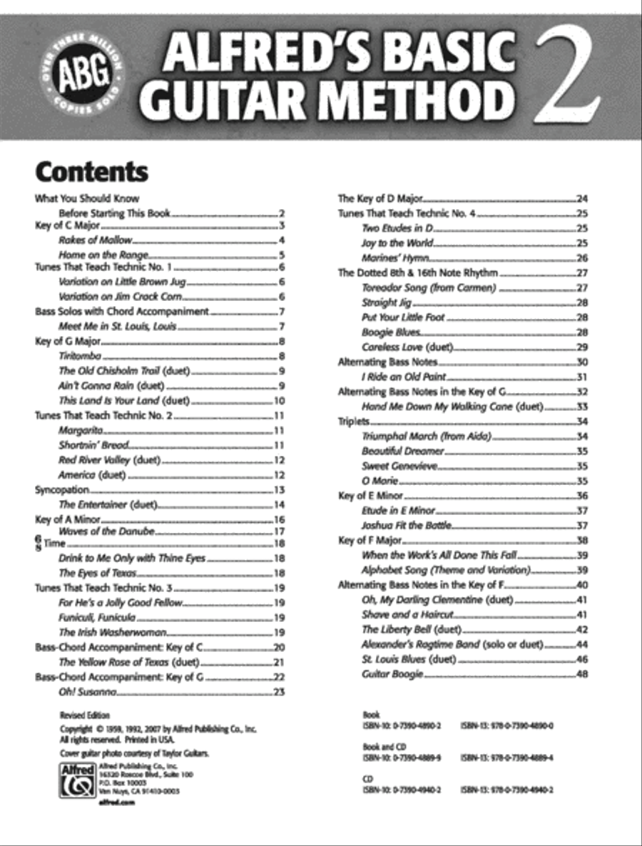 Alfred's Basic Guitar Method, Book 2 Easy Guitar scores gallery preview page 2