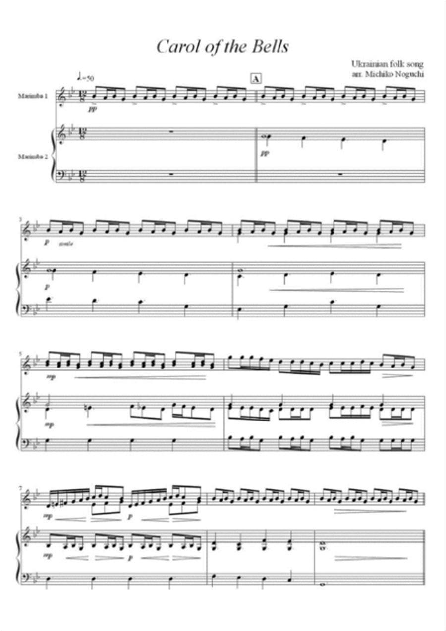 Carol of the Bells Percussion scores gallery preview page 3