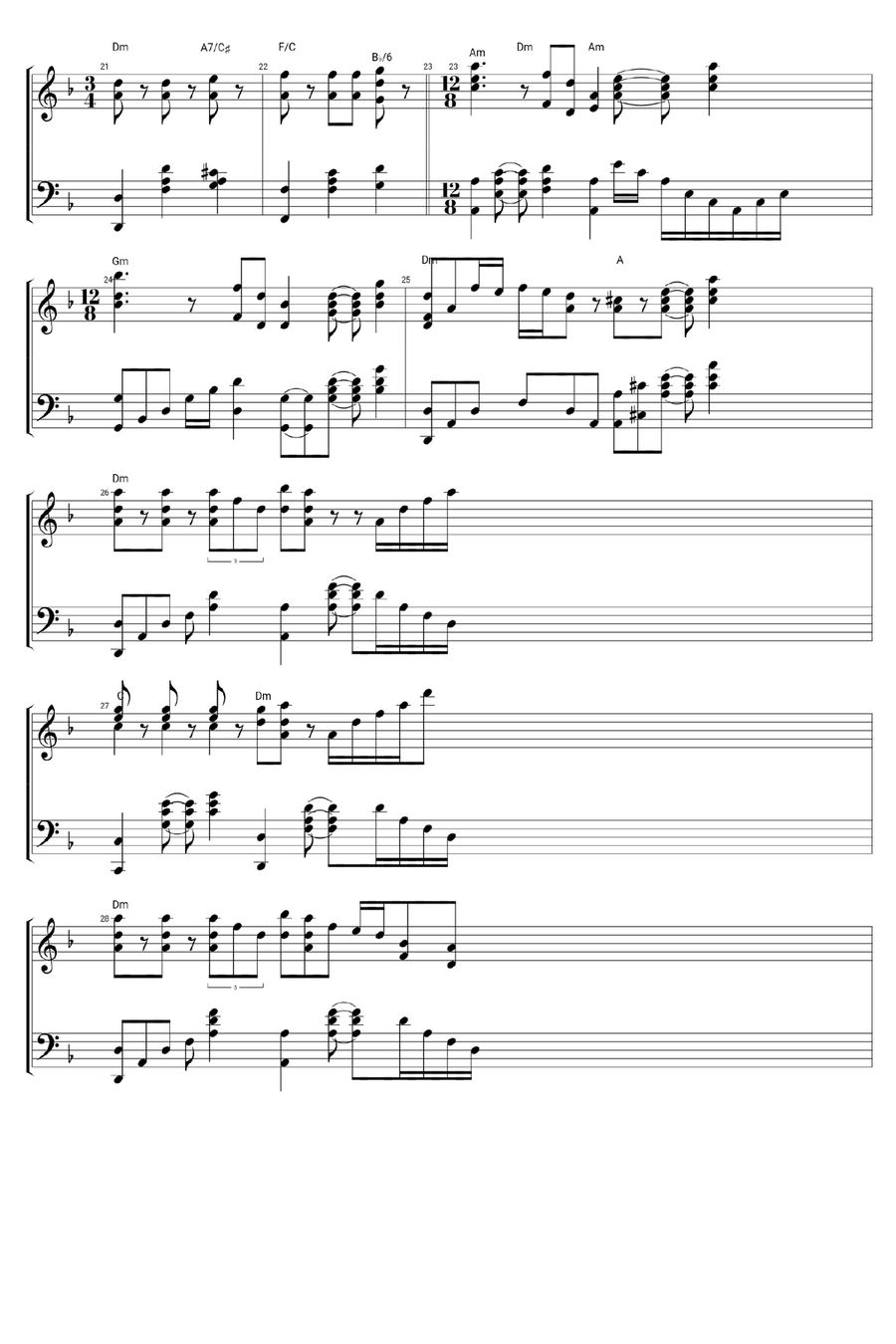 He's A Pirate Piano Solo scores gallery preview page 4