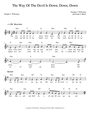 The Way Of The Devil Is Down, Down, Down - Lead Sheet