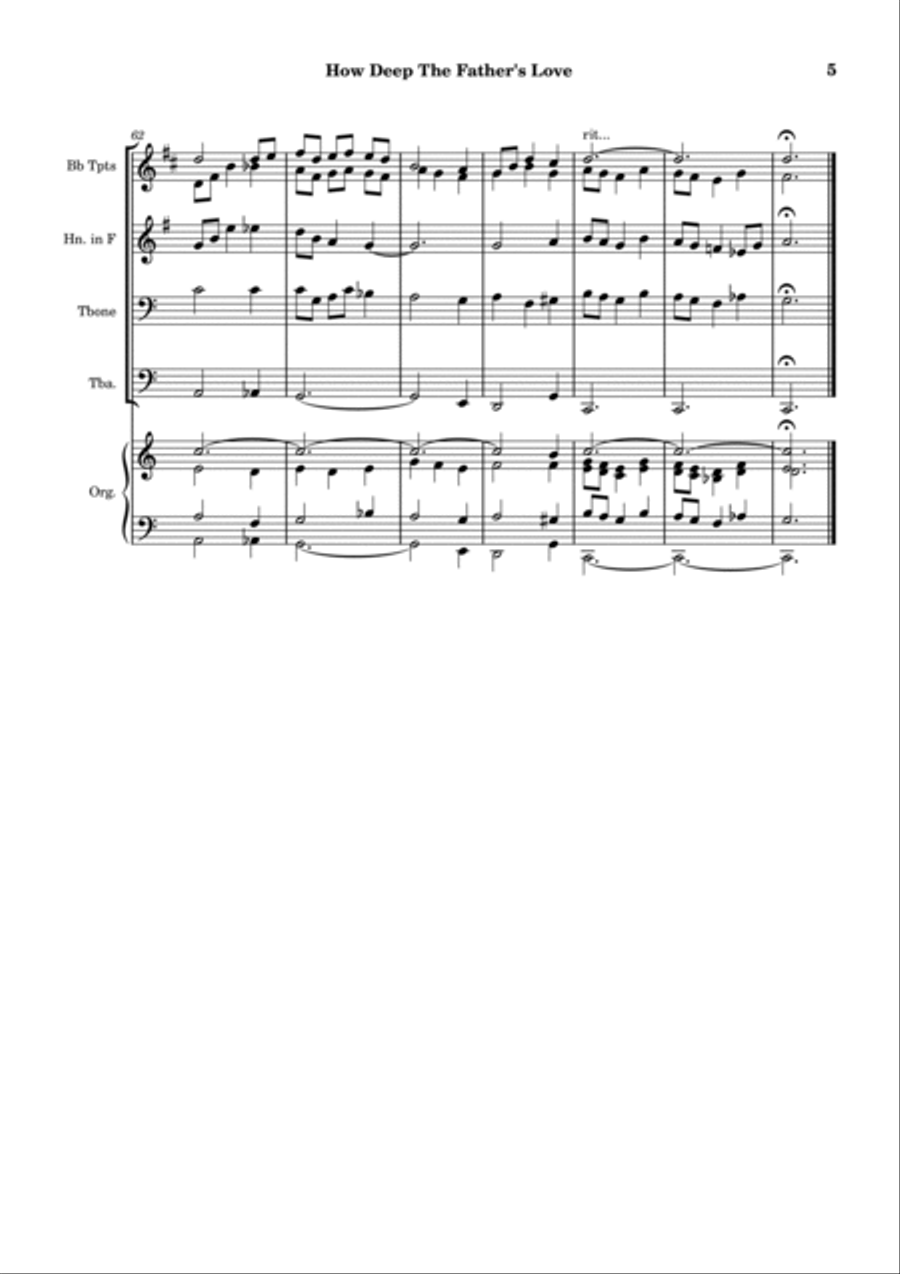 How Deep The Father's Love For Us Horn scores gallery preview page 6