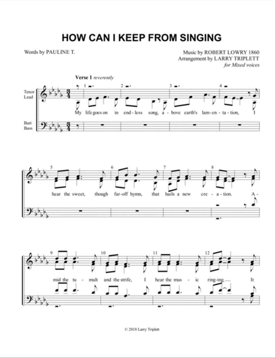 How Can I Keep From Singing 4-Part scores gallery preview page 1