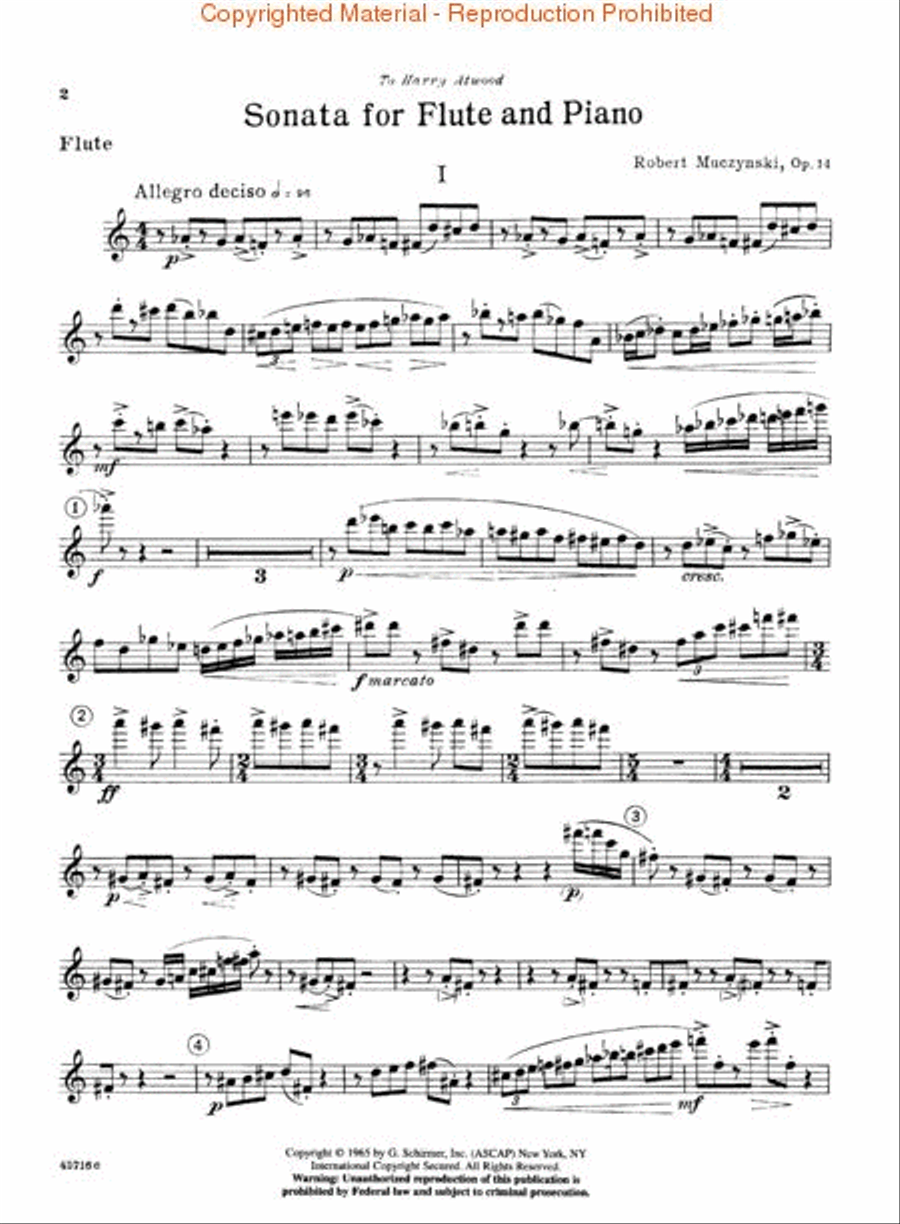 Sonata for Flute and Piano, Op. 14 Flute Solo scores gallery preview page 2