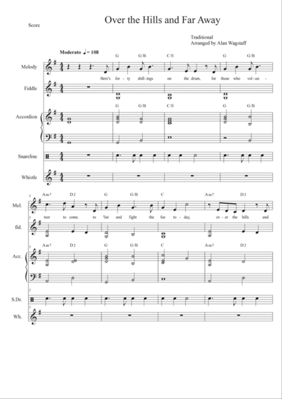 Over the Hills and Far Away School and Community scores gallery preview page 2