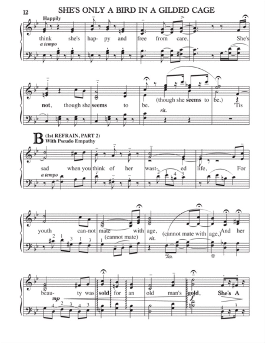 SHE’S ONLY A BIRD IN A GILDED CAGE Voice scores gallery preview page 2