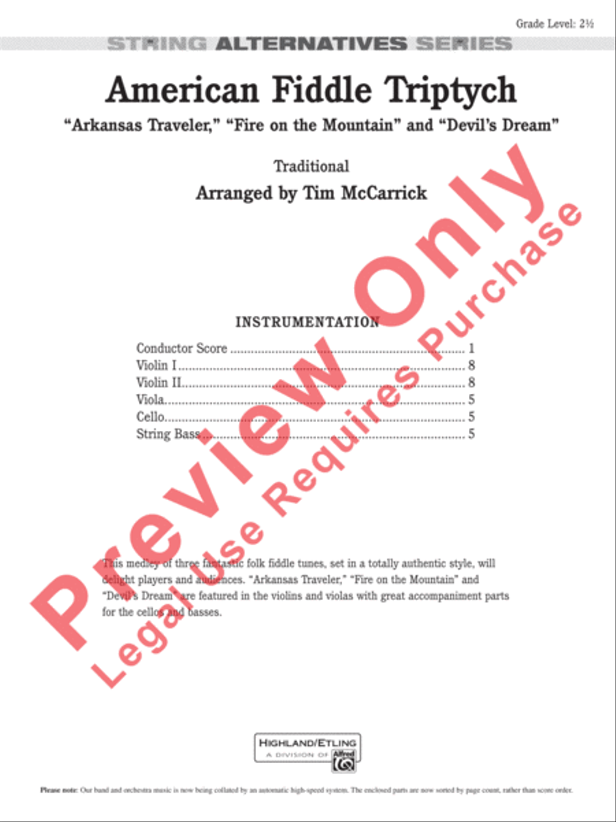 American Fiddle Triptych String Orchestra scores gallery preview page 2