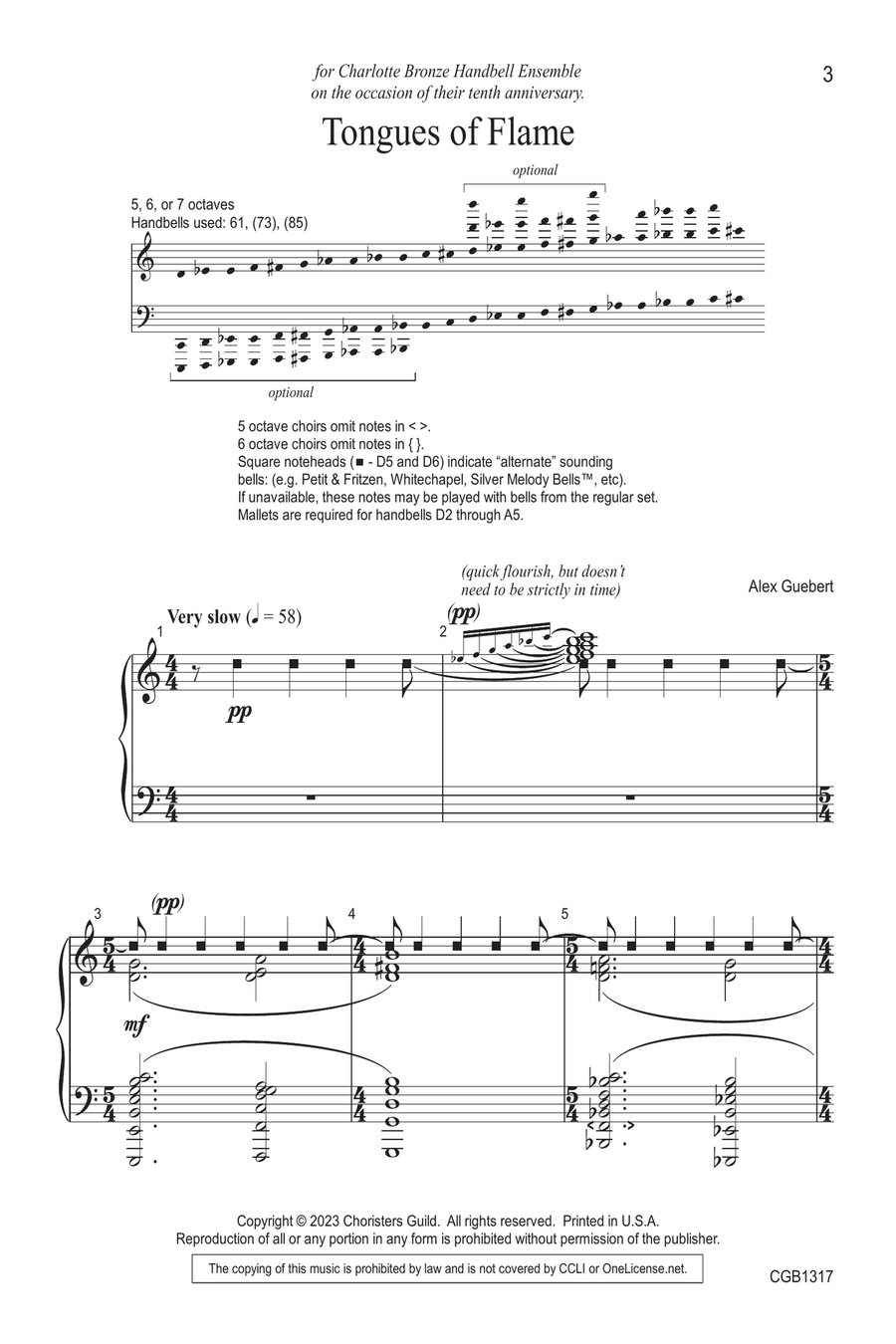 Tongues of Flame Handbell Choir scores gallery preview page 3
