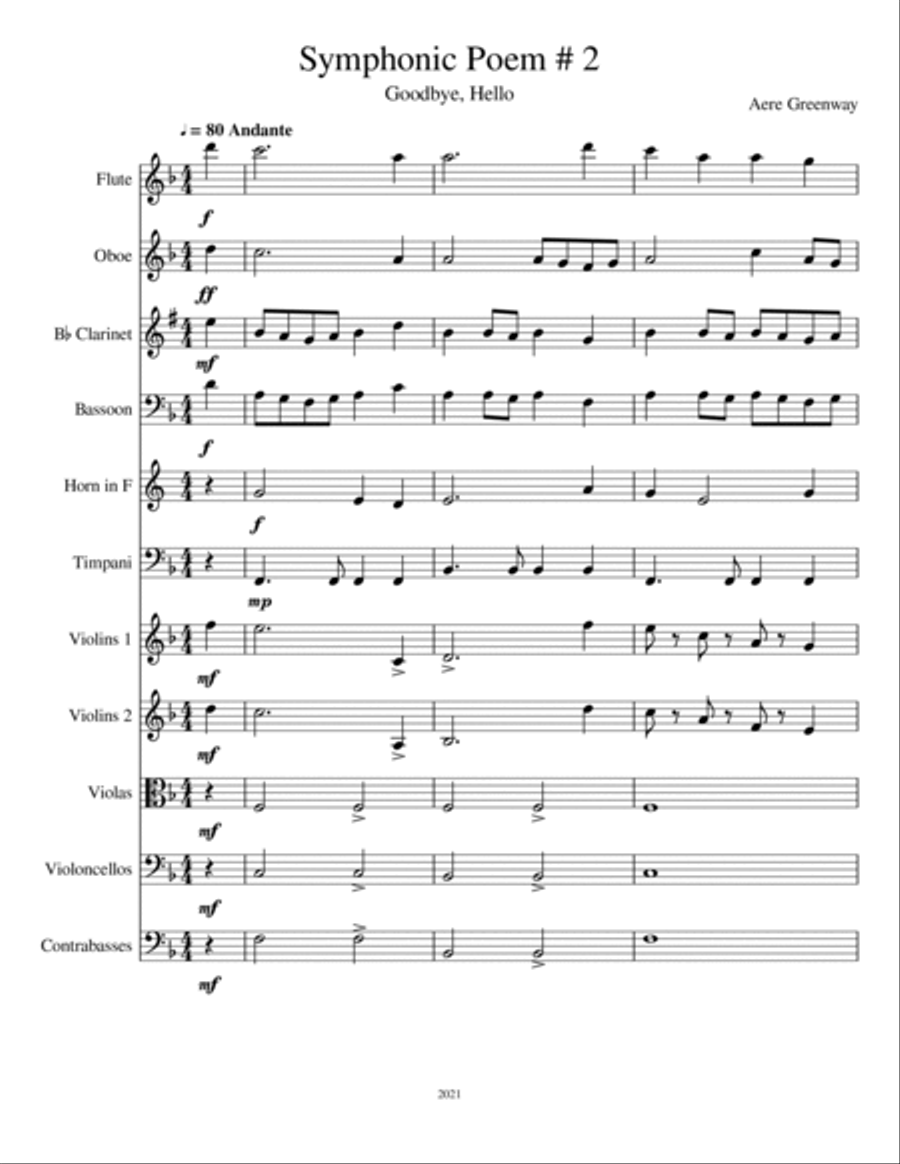 Symphonic Poem #2: Goodbye, Hello Full Orchestra scores gallery preview page 2