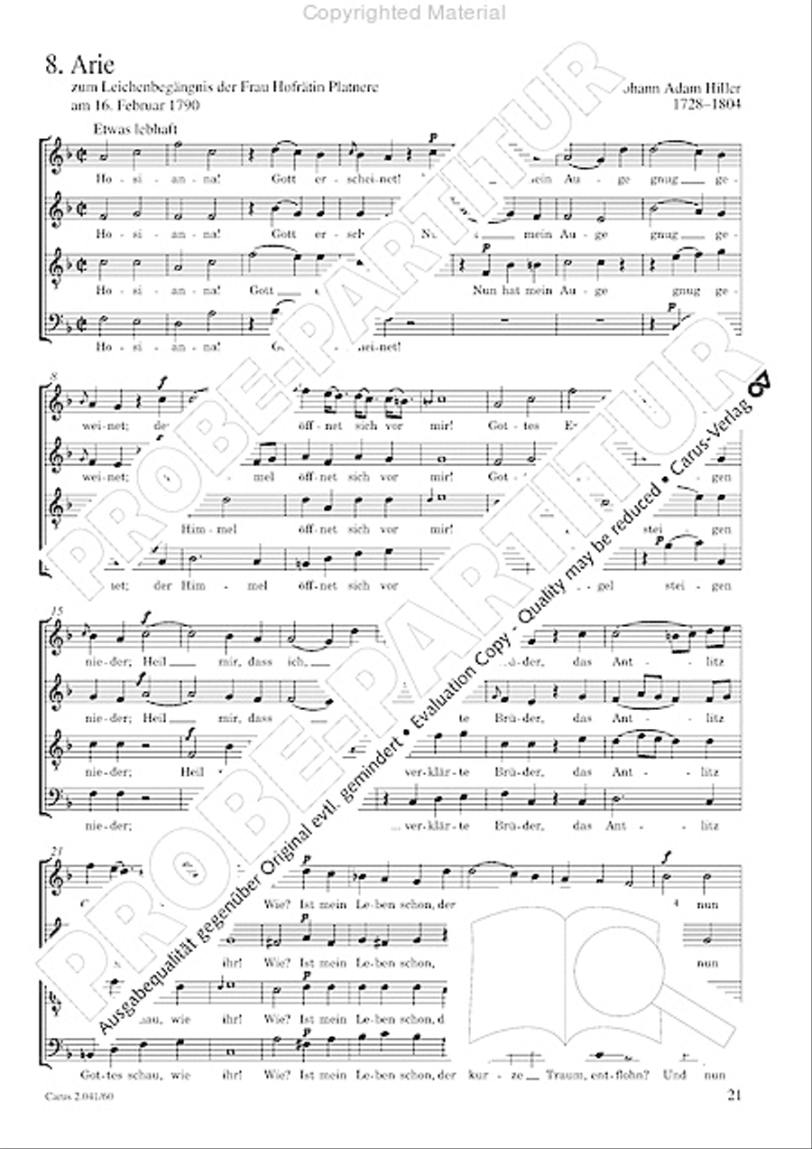 Motets and arias for choirs collected and edited by Johann Adam Hiller, vol. 6 Voice Solo scores gallery preview page 22