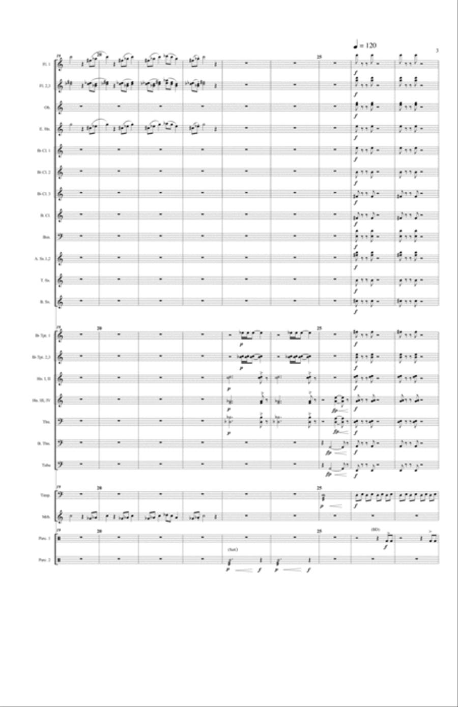 Fantasy and Fugue for Wind Ensemble Concert Band scores gallery preview page 3