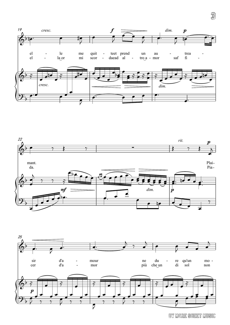 Giovanni-Piacer d'amor in F Major,for Voice and Piano Piano, Vocal scores gallery preview page 5