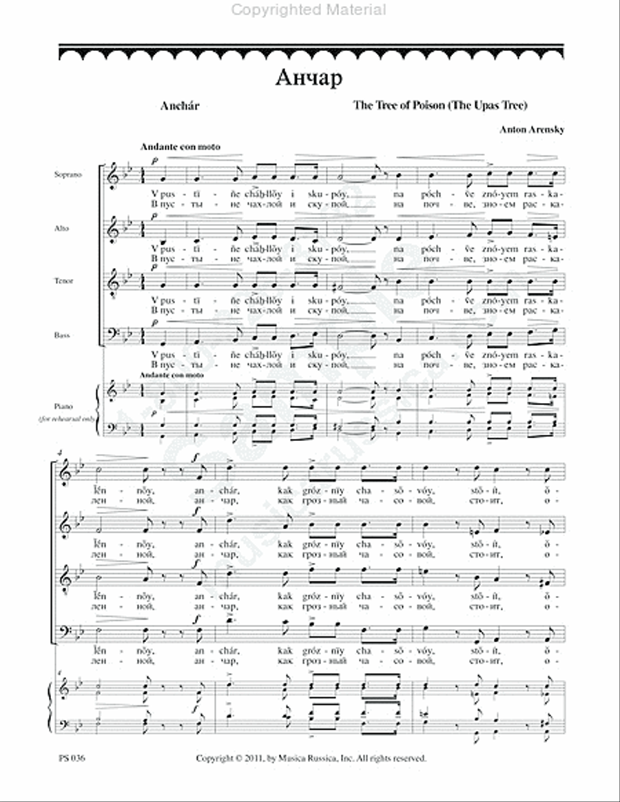 Tree of Poison (The Upas Tree) 4-Part scores gallery preview page 2