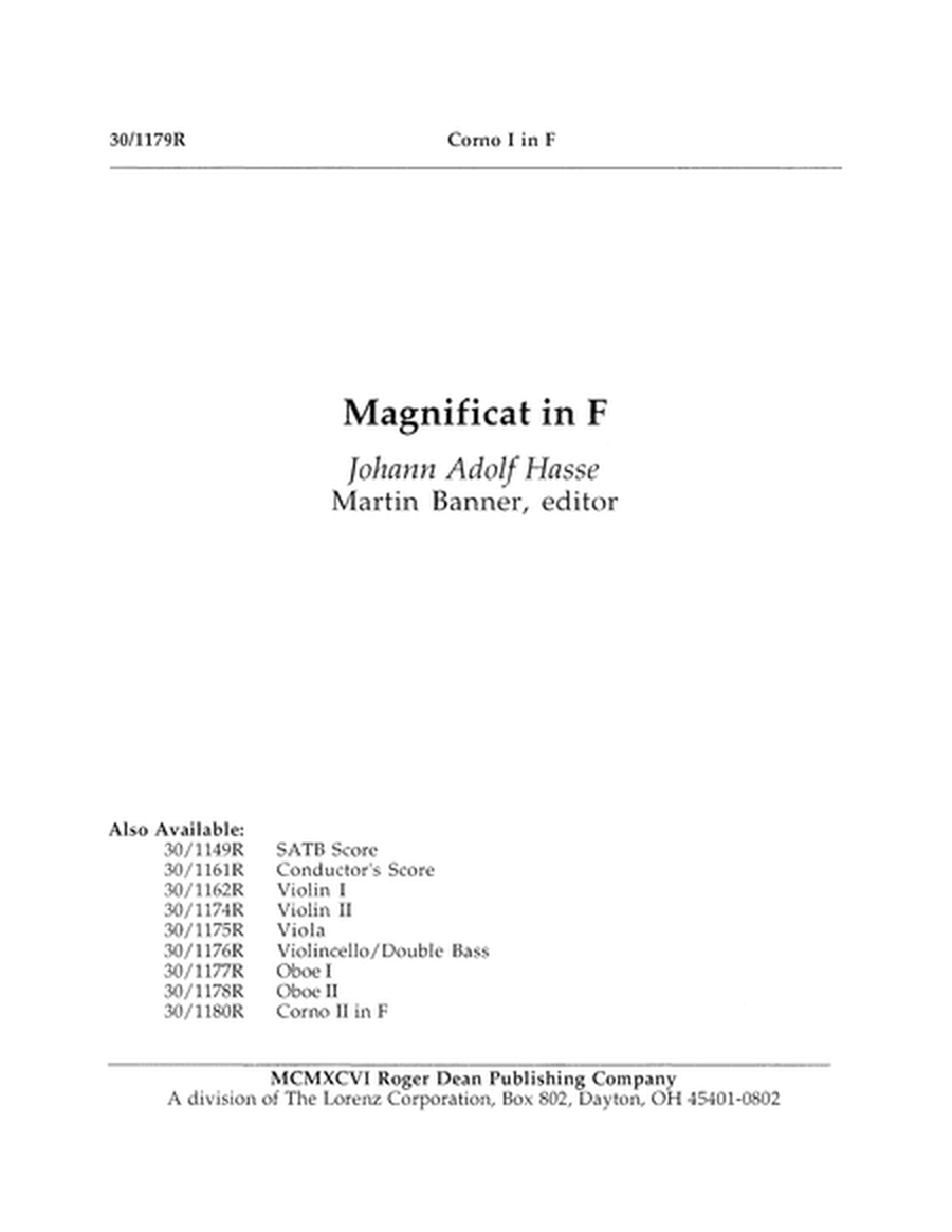 Magnificat in F - Horn I