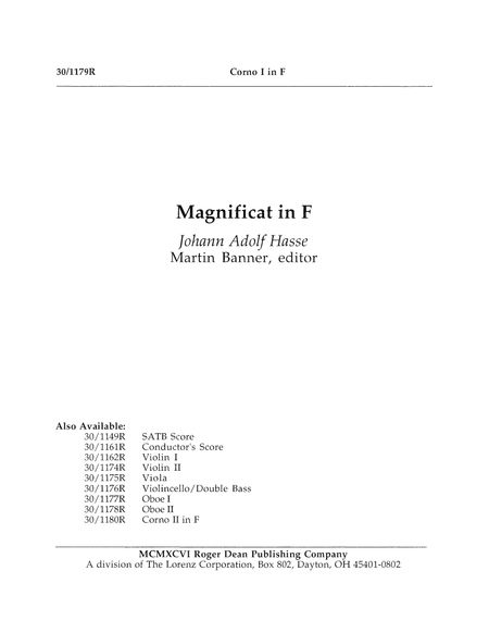 Magnificat in F - Horn I