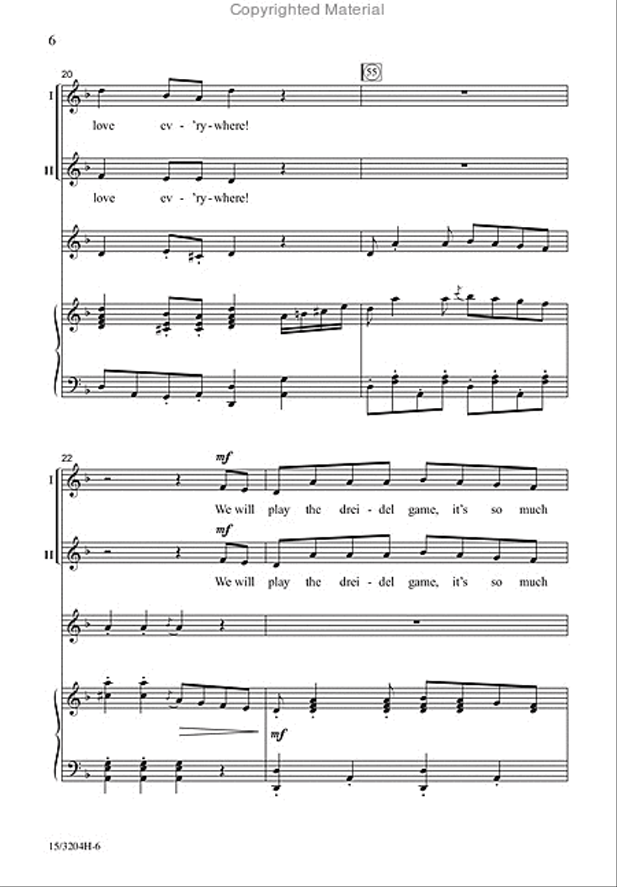 The Holiday of Hanukkah Unison Choir scores gallery preview page 6