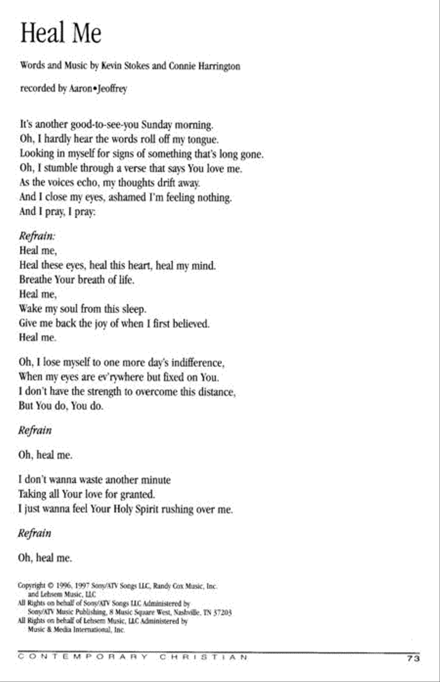 The Lyric Library: Contemporary Christian General Worship scores gallery preview page 2