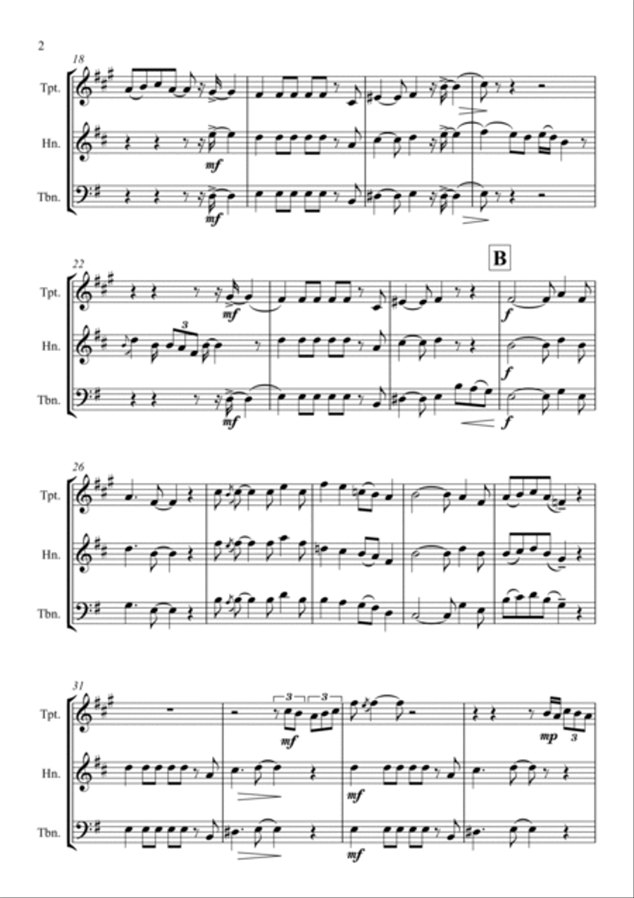 Spiritual, A Medley of Traditional Afro-American Melodies - for Brass Trio Brass Trio scores gallery preview page 2