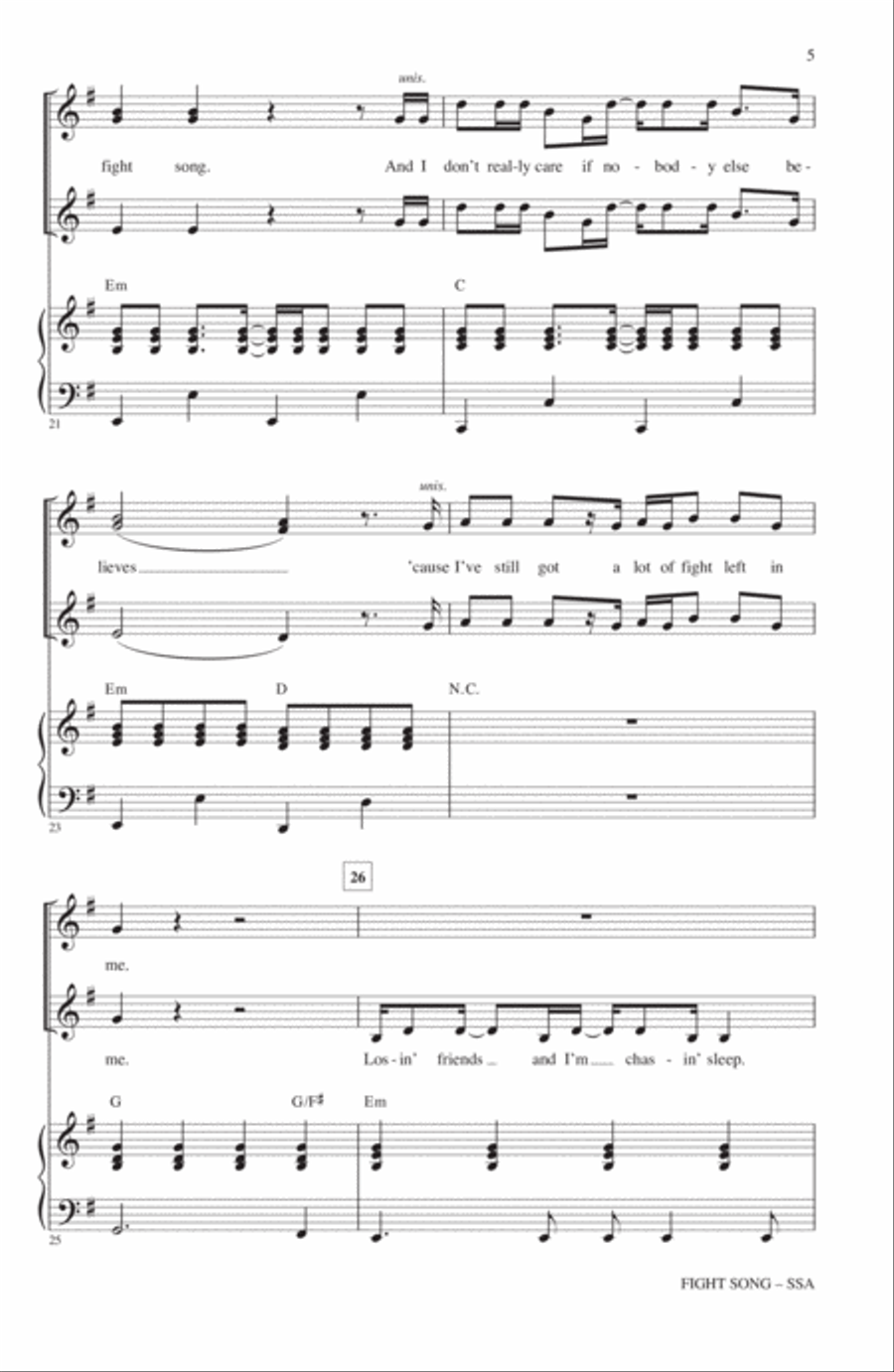 Fight Song (Arr. Roger Emerson) SSA scores gallery preview page 4