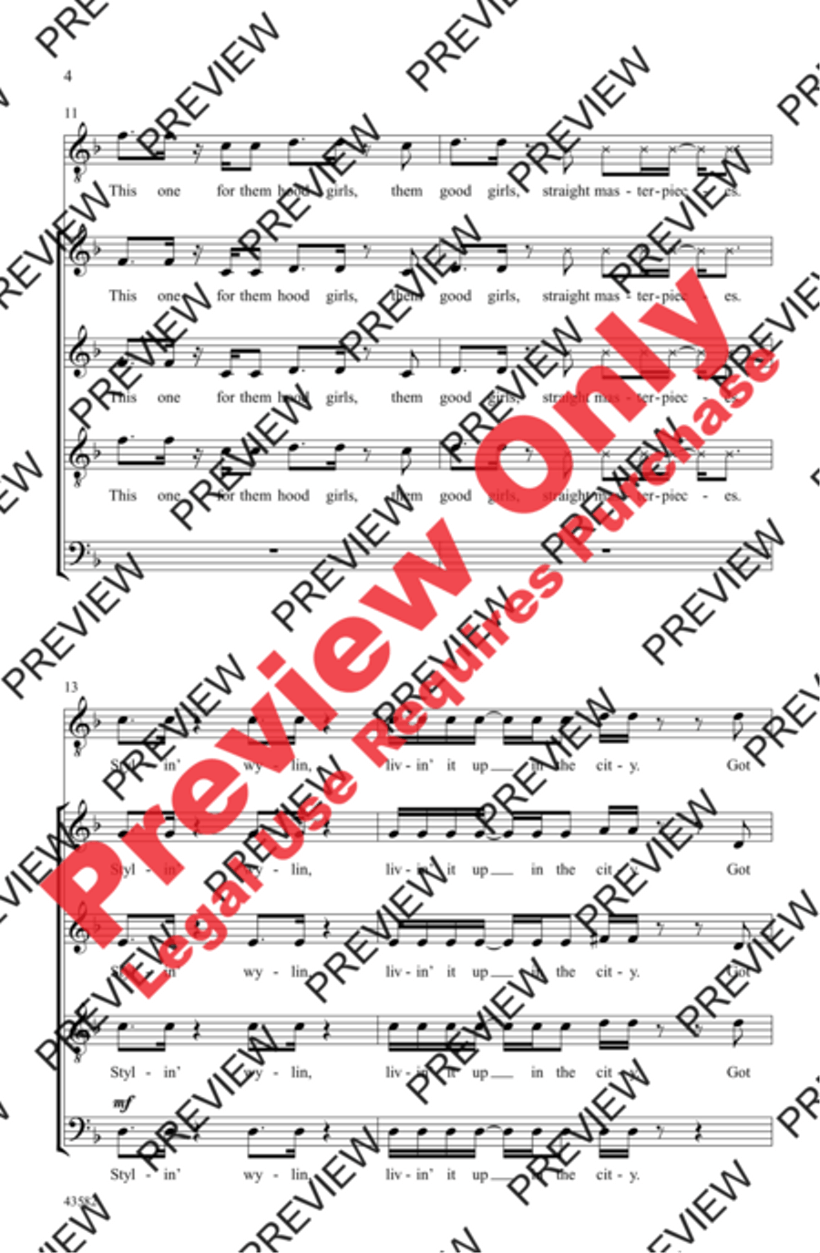 Uptown Funk 4-Part scores gallery preview page 4