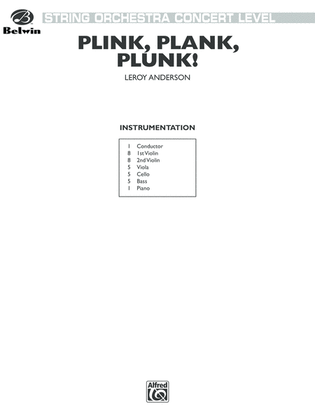 Book cover for Plink, Plank, Plunk!: Score