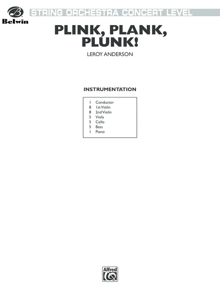 Plink, Plank, Plunk!: Score