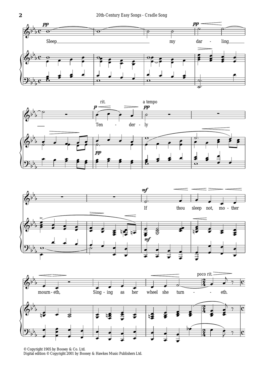 Cradle Song Piano, Vocal scores gallery preview page 2