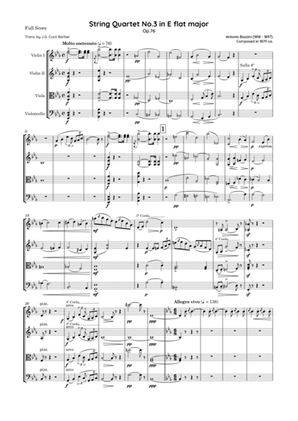 Bazzini - String Quartet No.3 in E flat major, Op.76