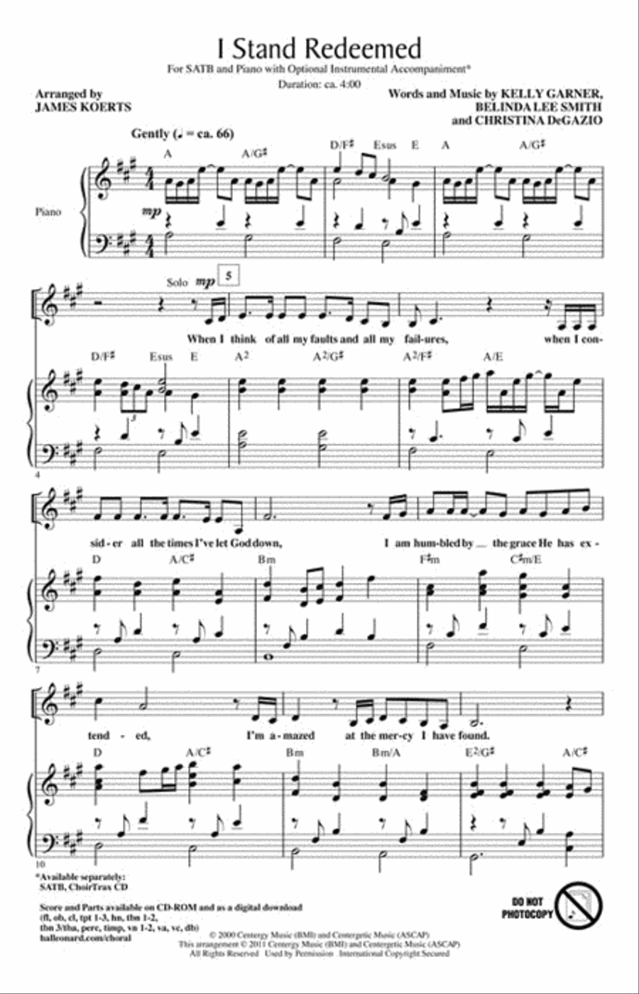 I Stand Redeemed I Stand Redeemed 4-Part scores gallery preview page 2