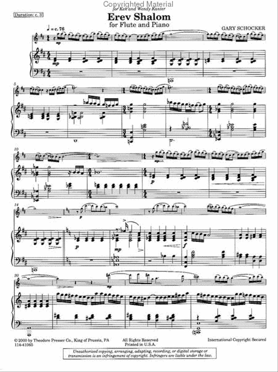Erev Shalom Chamber Music scores gallery preview page 2