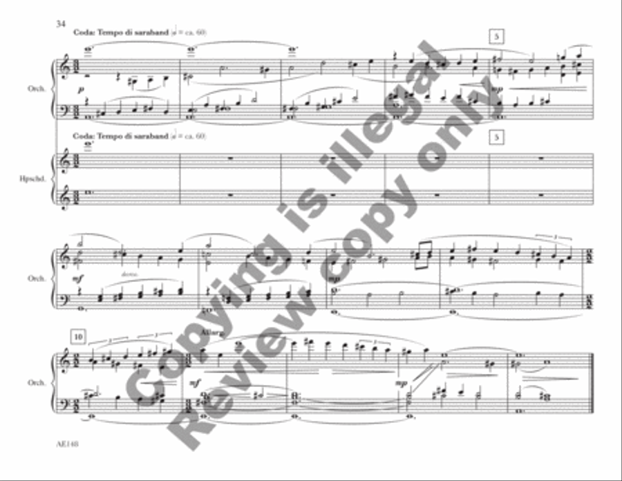 Concerto for Harpsichord and Strings String Orchestra scores gallery preview page 21