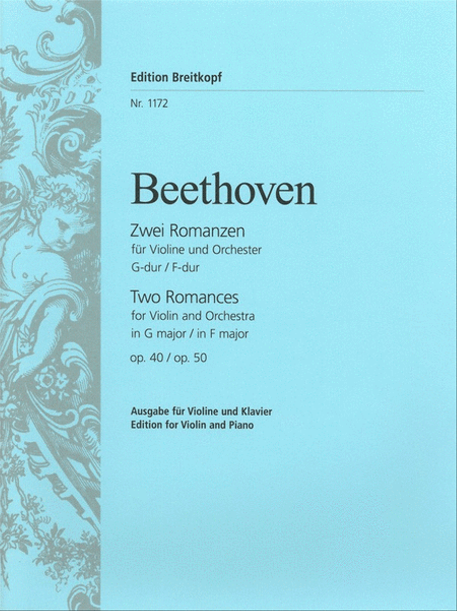 Book cover for Violin Romances in G major Op. 40 and F major Op 50