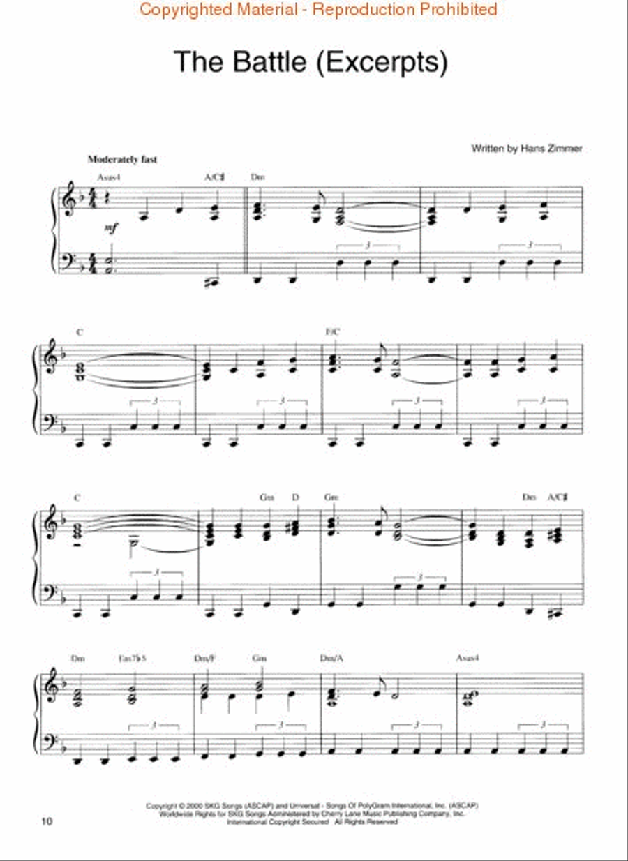 Gladiator Gladiator Piano, Vocal, Guitar scores gallery preview page 3