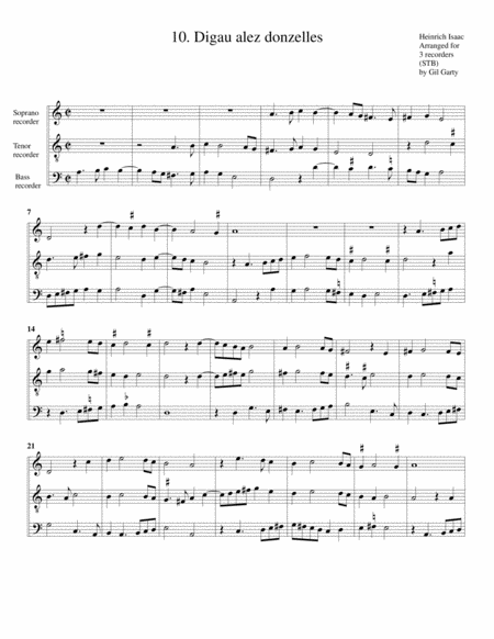 10. Digau alez donzelles (arrangement for 3 recorders)