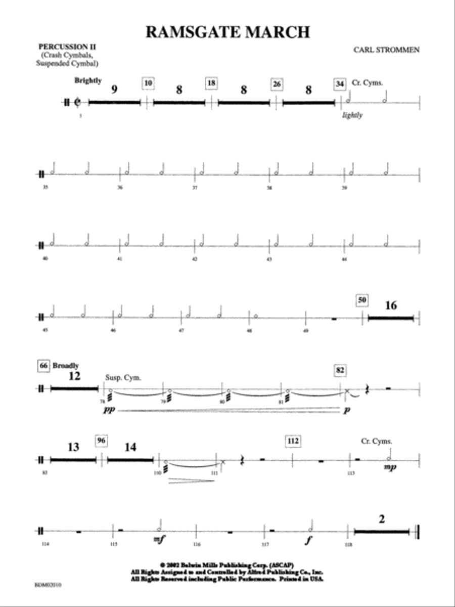 Ramsgate March: 2nd Percussion Concert Band scores gallery preview page 1