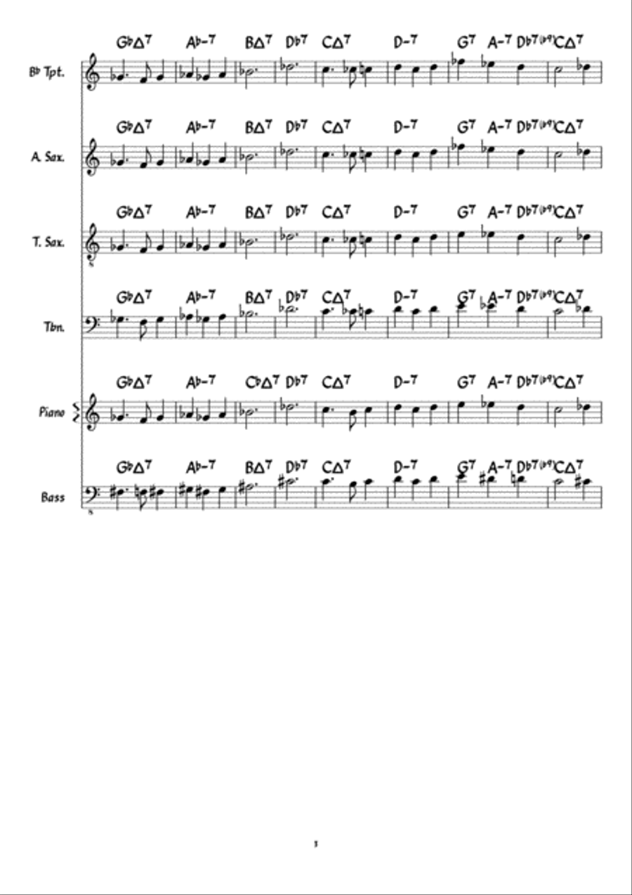 Watching the Time Go By Jazz Ensemble scores gallery preview page 3