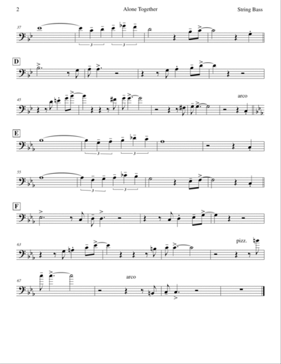 Alone Together Double Bass scores gallery preview page 2