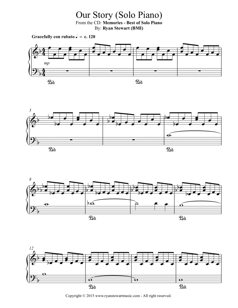 Our Story (Solo Piano) Piano Solo scores gallery preview page 1