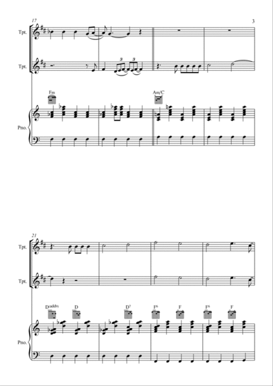 Santa Can't You Hear Me Trumpet Duet scores gallery preview page 3