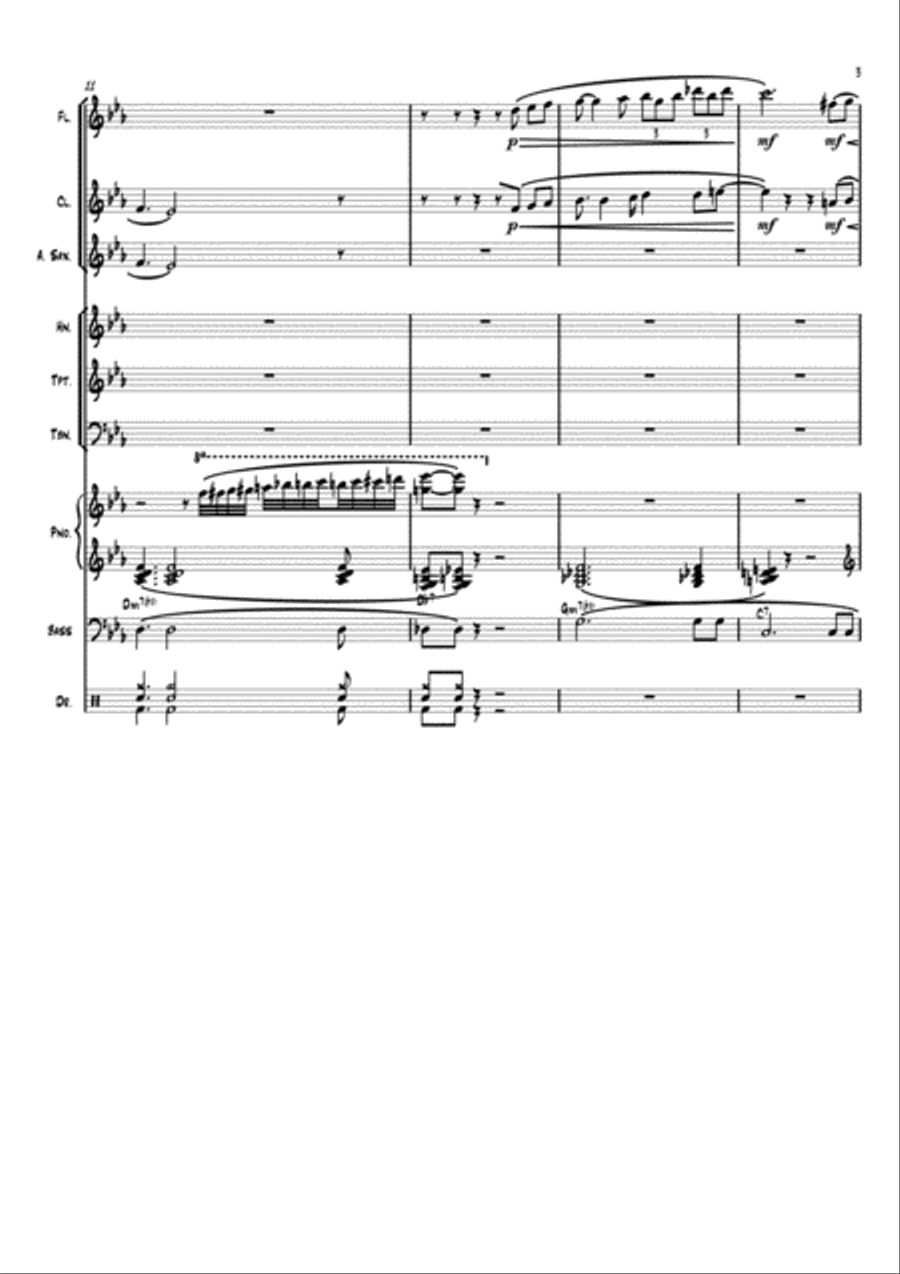 Nocturne in E Flat Major Opus 9 No 2 Jazz Arrangement Large Ensemble scores gallery preview page 3