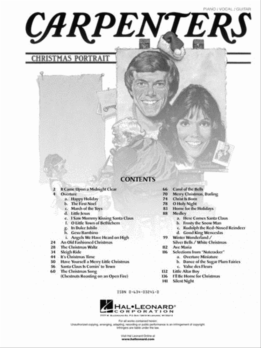 Carpenters – Christmas Portrait Piano, Vocal, Guitar scores gallery preview page 4