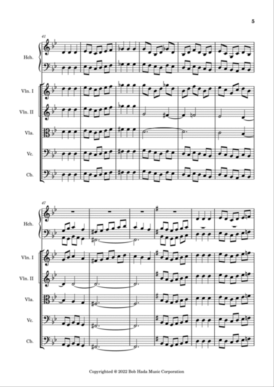 Bob Hada (Schoolspianist246): Invention in D Minor String Orchestra scores gallery preview page 5