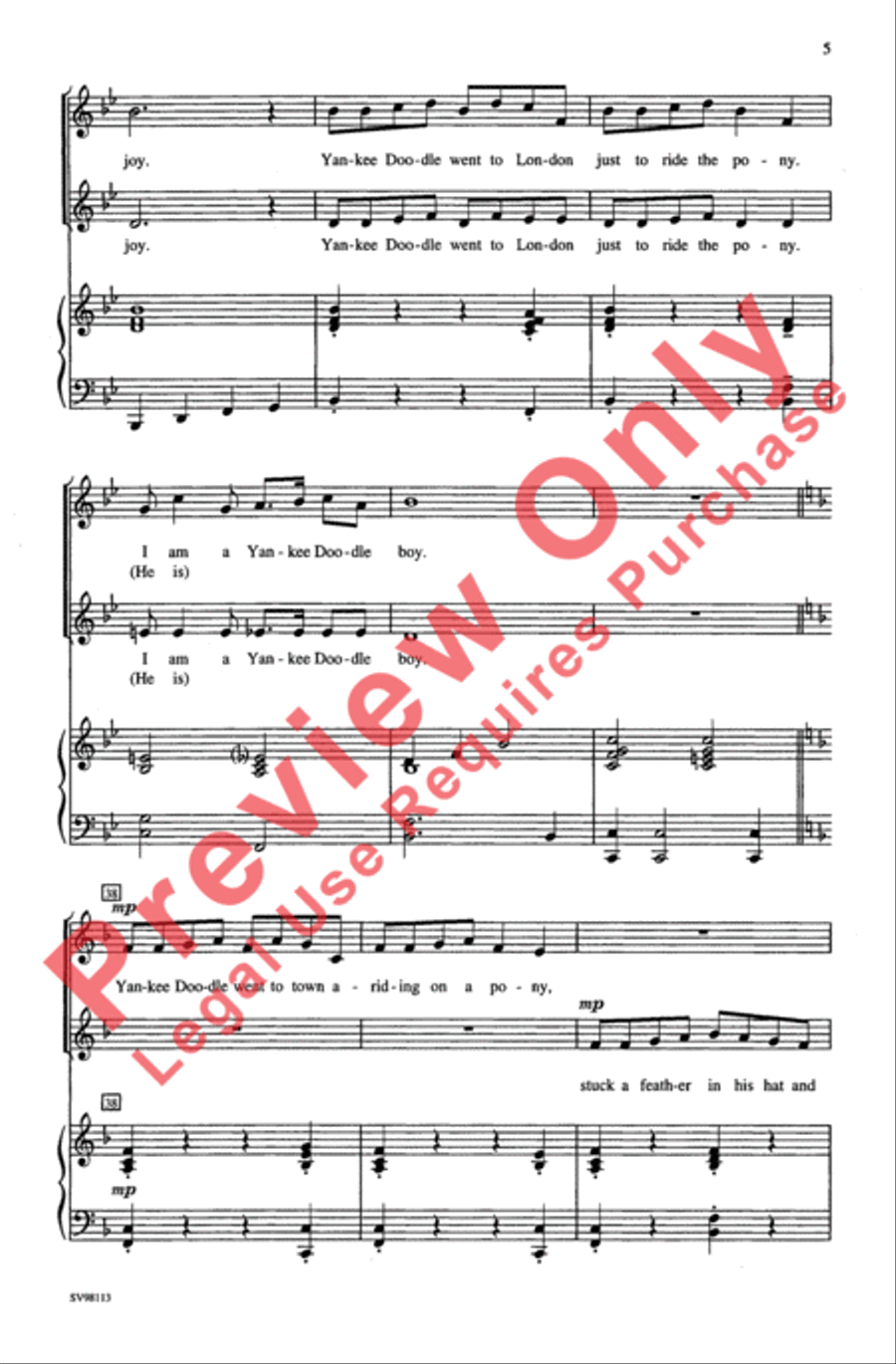(I'm a) Yankee Doodle Dandy 2-Part scores gallery preview page 5