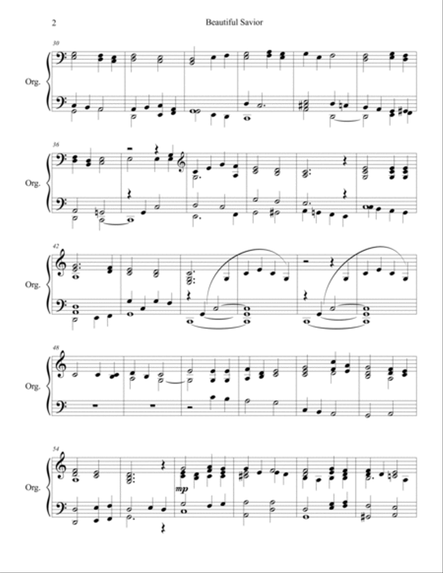 Beautiful Savior (organ) Organ Solo scores gallery preview page 2
