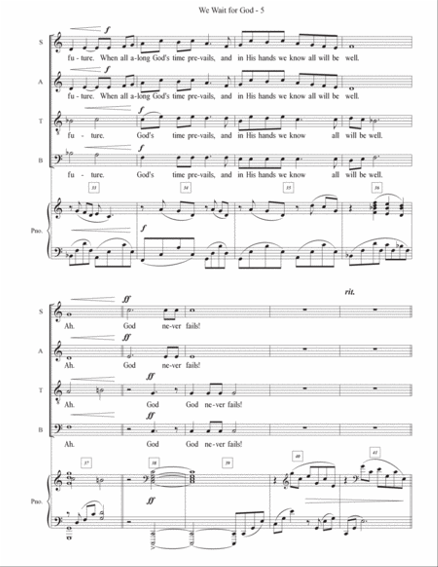 We Wait for God We Wait for God Piano, Vocal scores gallery preview page 5