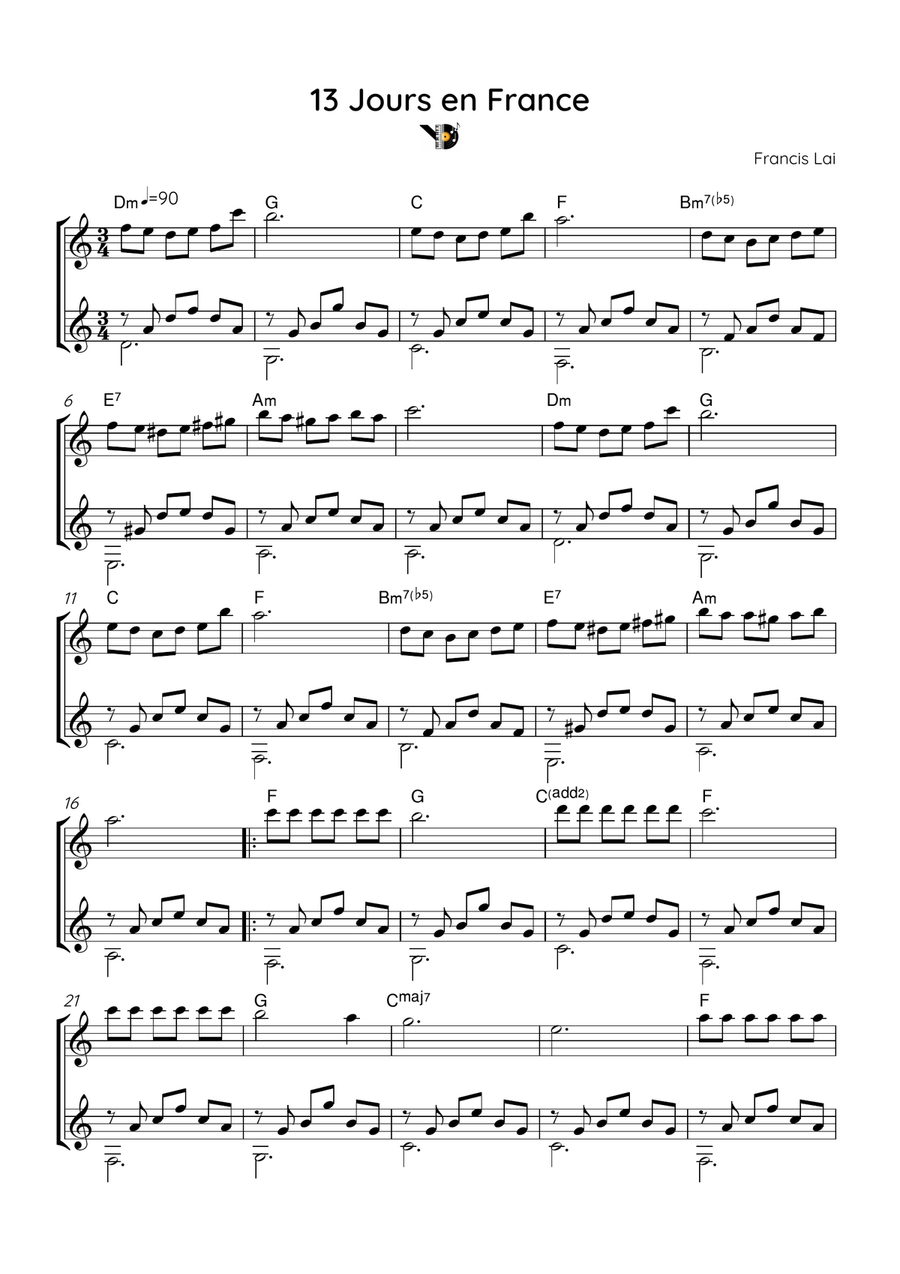 13 jours en France Chamber Music scores gallery preview page 1