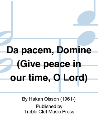 Book cover for Da pacem, Domine (Give peace in our time, O Lord)