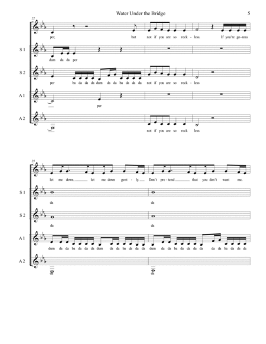 Water Under The Bridge SSA scores gallery preview page 5
